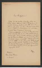 k.k. naturhistorisches Hofmuseum, Intendanzakten 1885-1896 (Hauer), Aktenzahl Z.213/1887, Seite 1